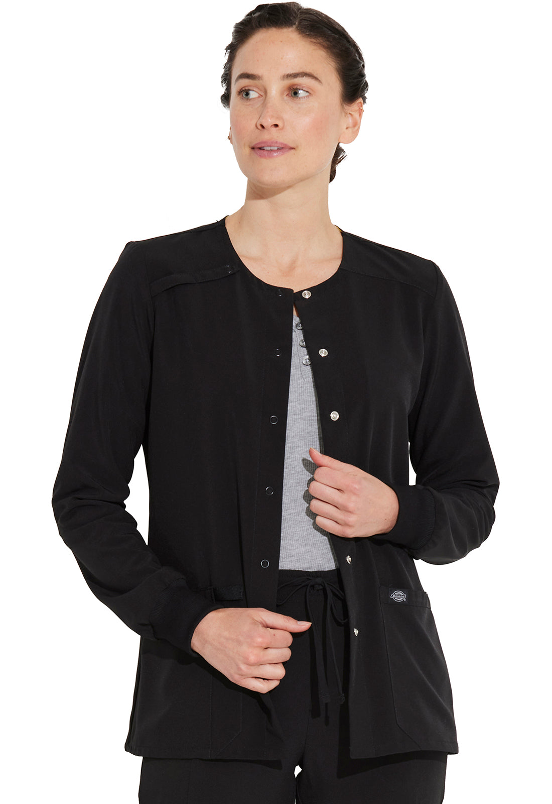 EDS Essentials DK305 Women's Snap Front Warm-up Jacket Black