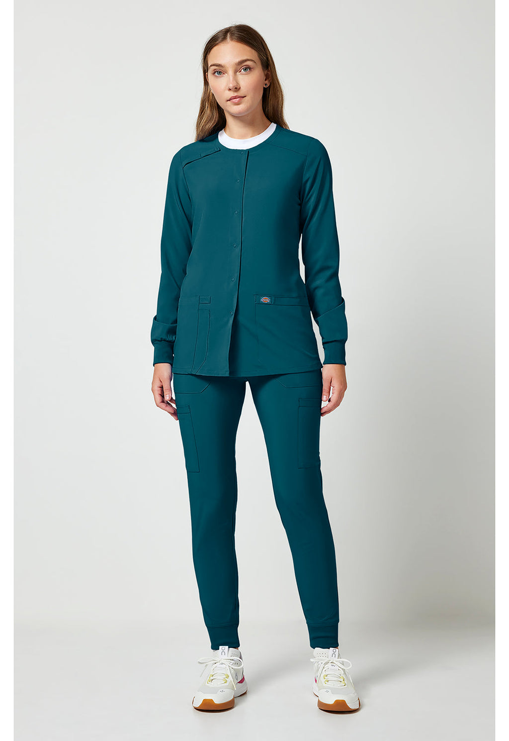 EDS Essentials DK305 Women's Snap Front Warm-up Jacket Caribbean Blue