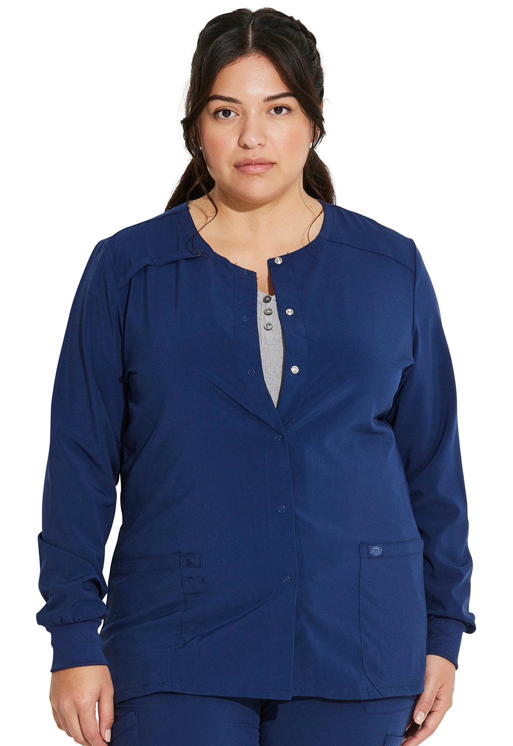 EDS Essentials DK305 Women's Snap Front Warm-up Jacket Navy
