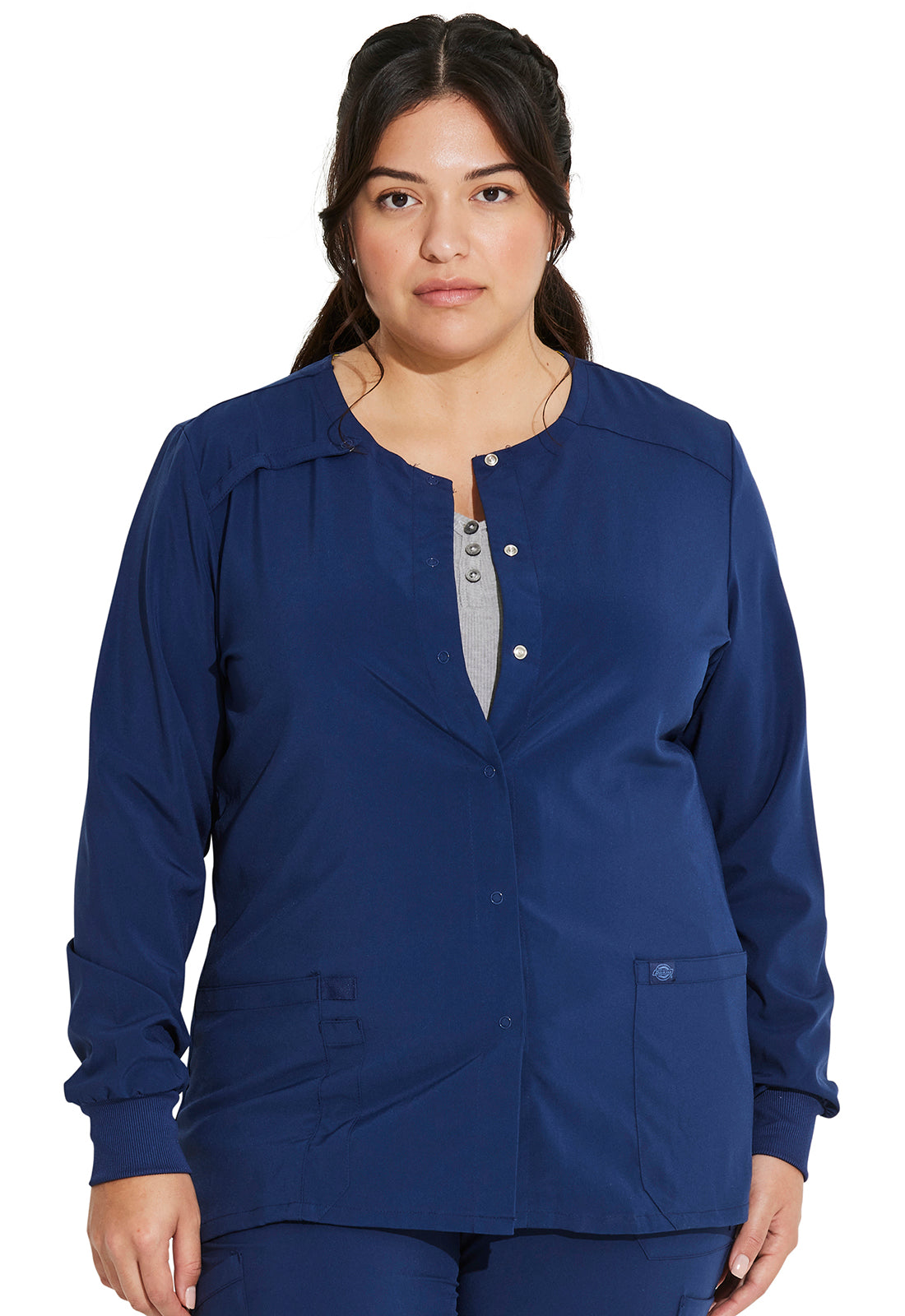 EDS Essentials DK305 Women's Snap Front Warm-up Jacket Navy