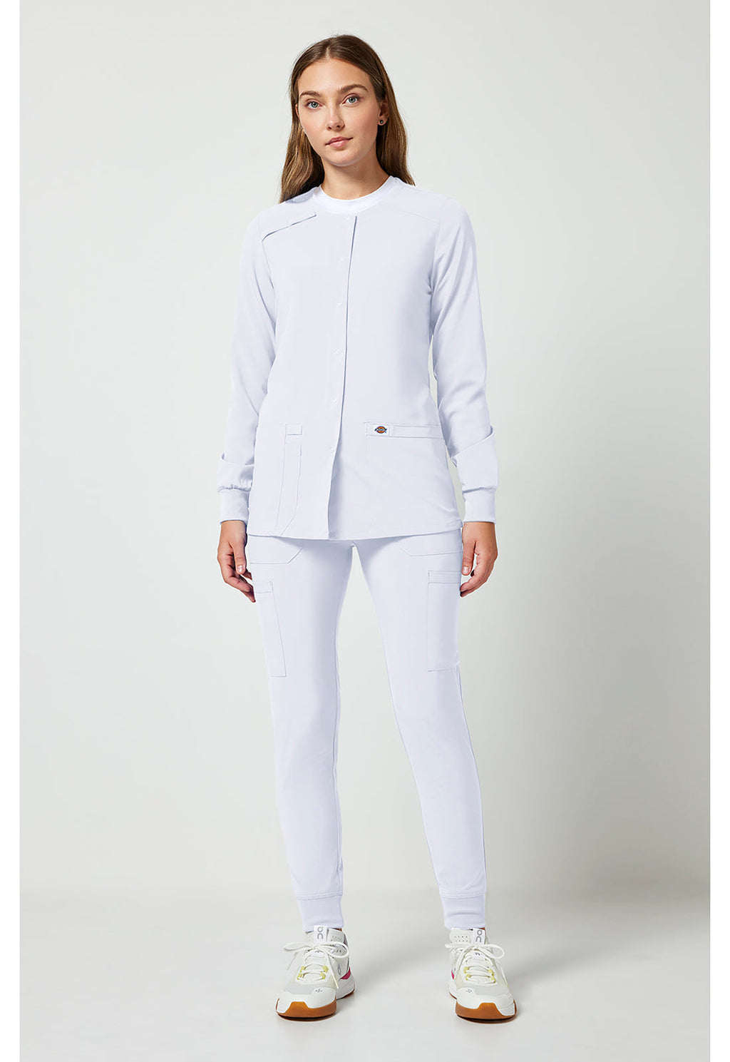 EDS Essentials DK305 Women's Snap Front Warm-up Jacket White