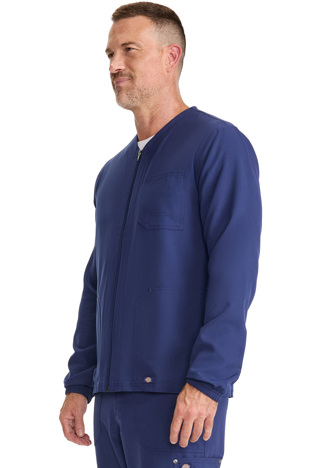 EDS NXT DK323 Men's Front-Zip Jacket Navy Model Image Right Side | Dickies