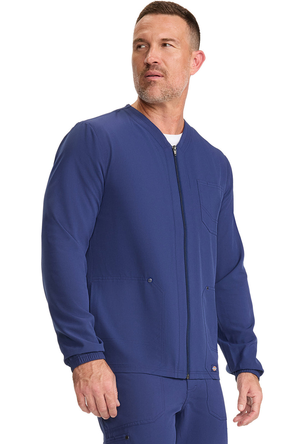 EDS NXT DK323 Men's Front-Zip Jacket Navy Model Image Left Side | Dickies
