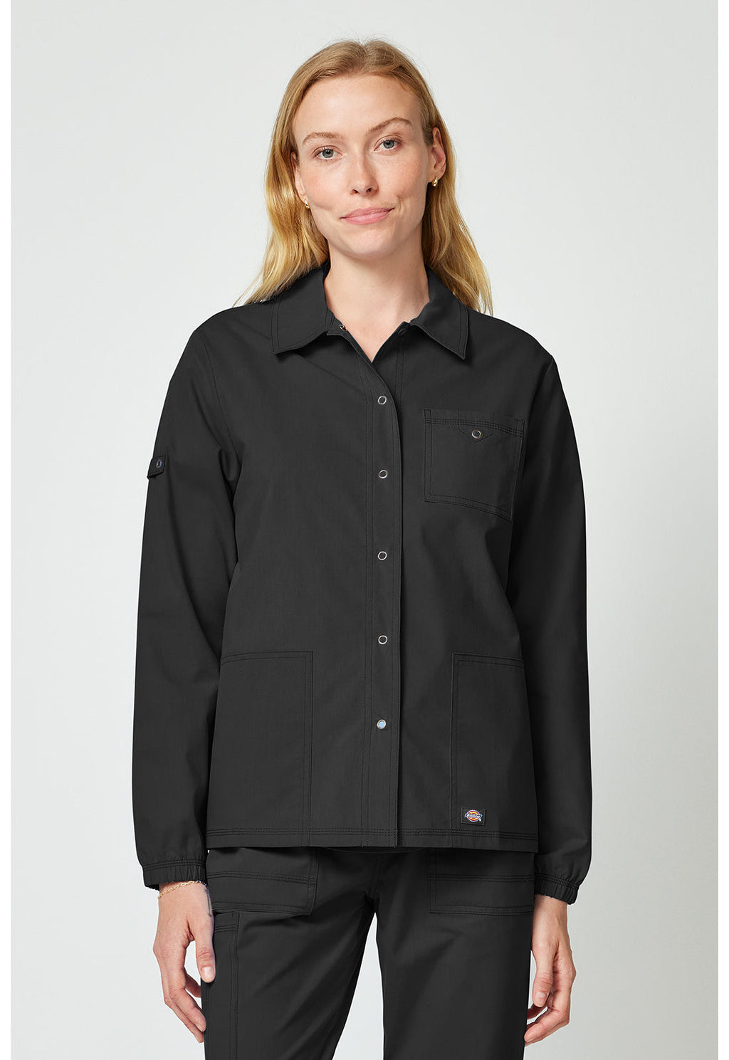 Forge DK343 Women's Snap Front Jackets Black