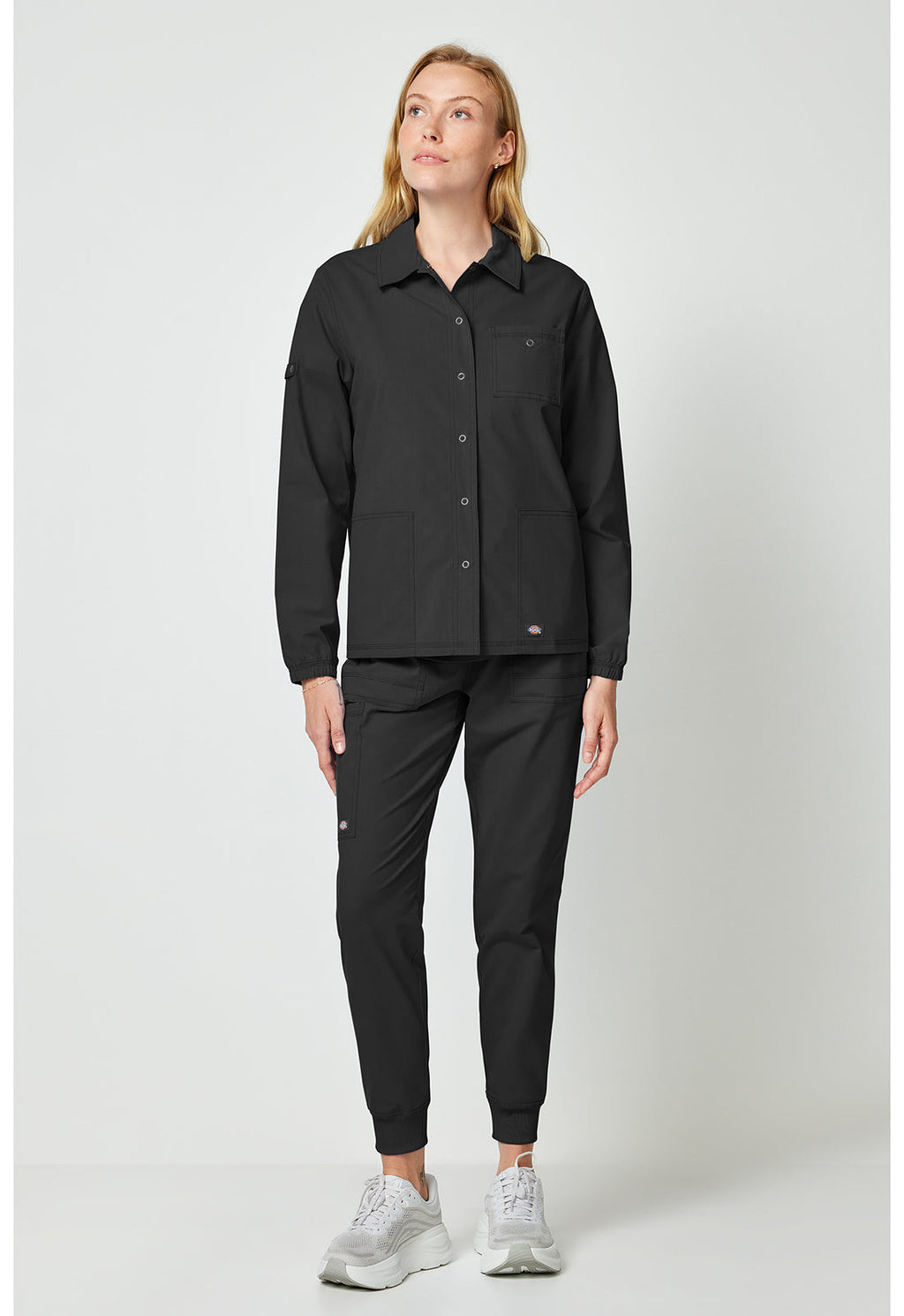 Forge DK343 Women's Snap Front Jackets Black