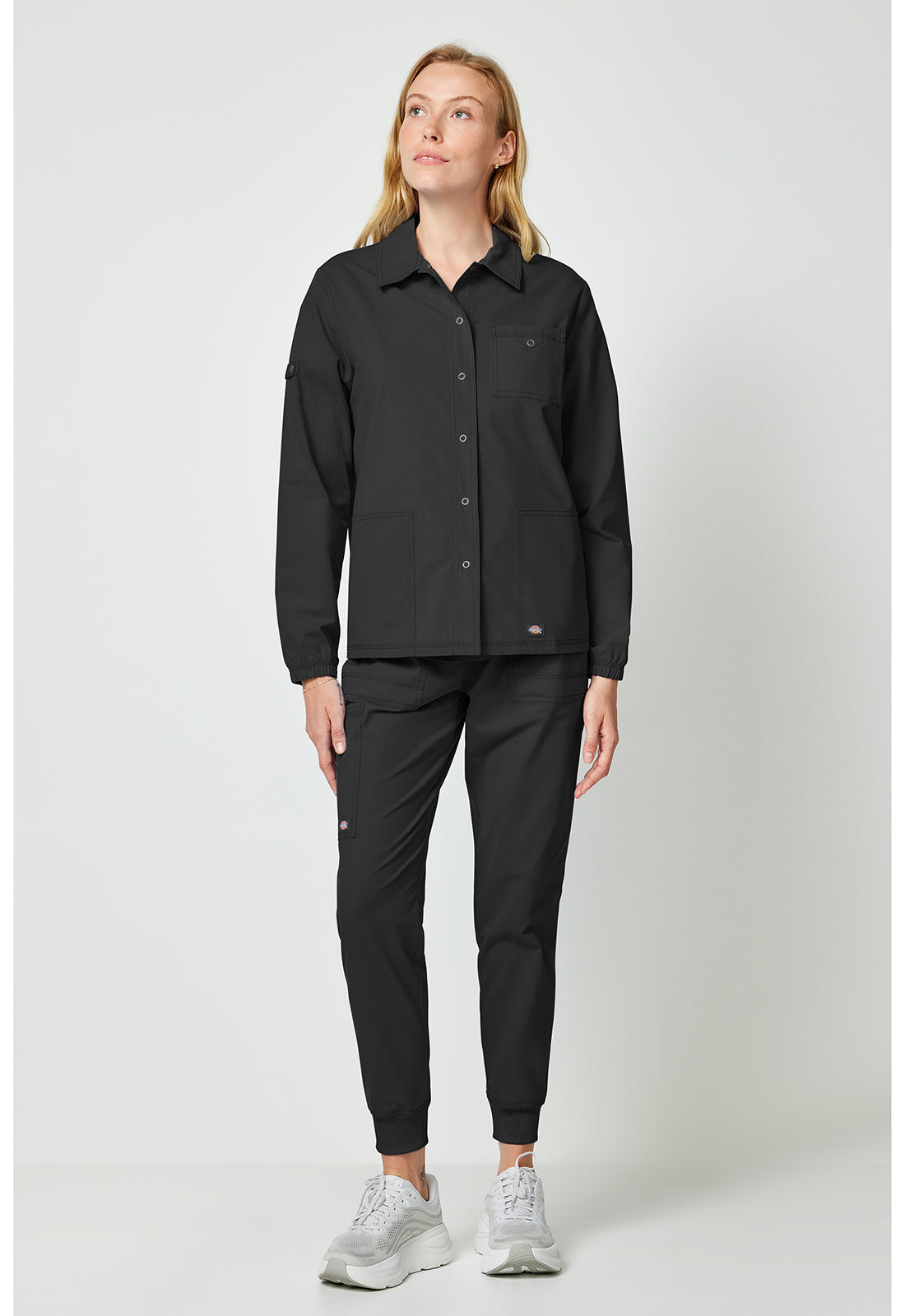 Forge DK343 Women's Snap Front Jackets Black