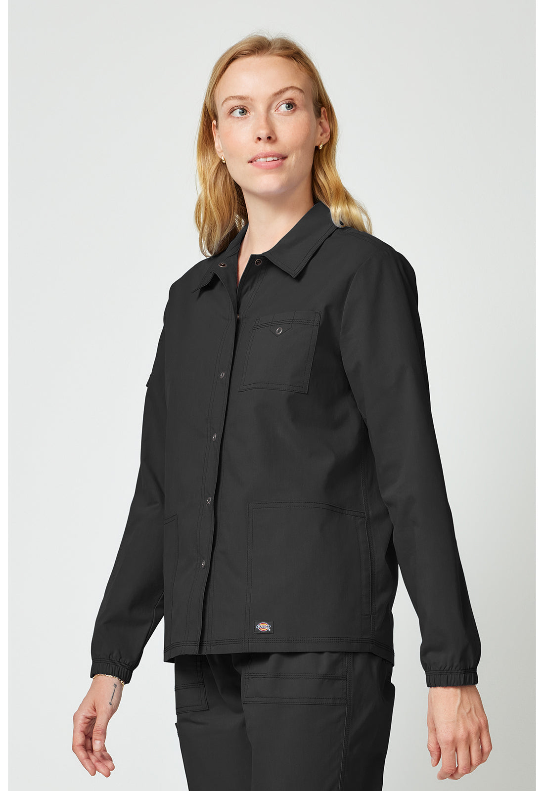 Forge DK343 Women's Snap Front Jackets Black