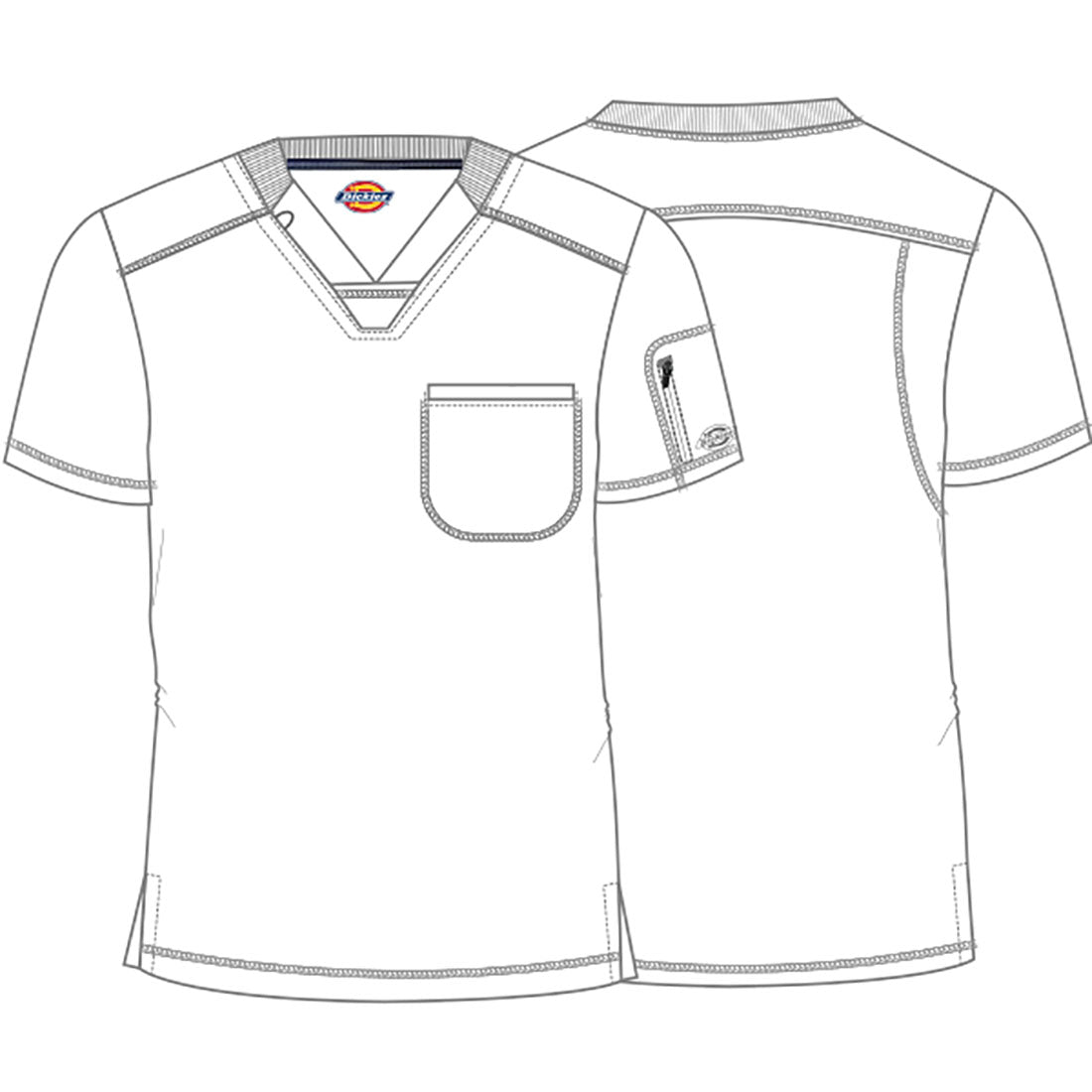 Dynamix DK610 Men's Tuckable V-Neck Scrub Top Pewter
