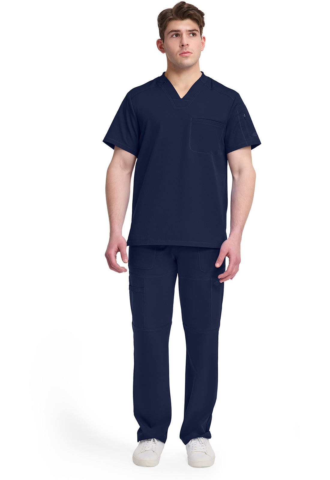 Dynamix DK610 Men's Tuckable V-Neck Scrub Top Navy