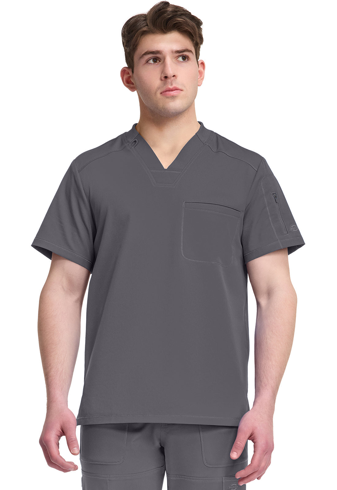 Dynamix DK610 Men's Tuckable V-Neck Scrub Top Pewter