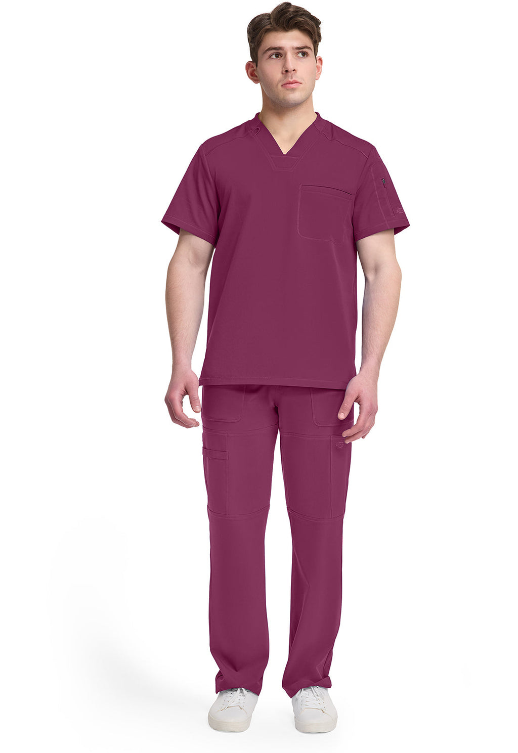 Dynamix DK610 Men's Tuckable V-Neck Scrub Top Wine