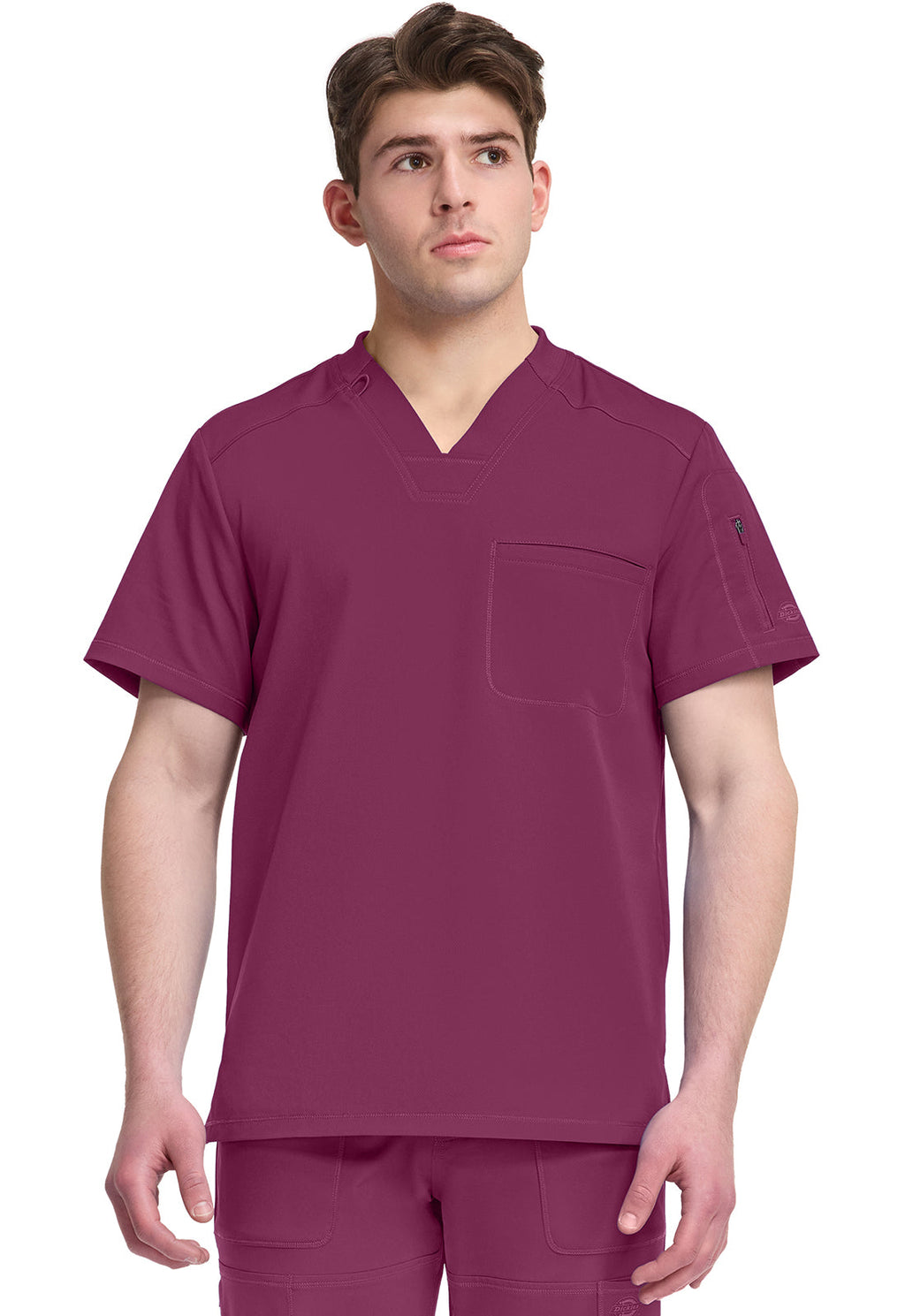 Dynamix DK610 Men's Tuckable V-Neck Scrub Top Wine