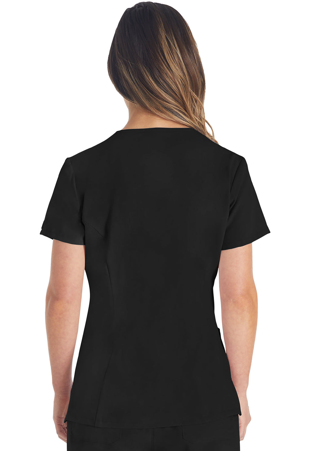 EDS Essentials DK615 Women's V-Neck Scrub Top Black