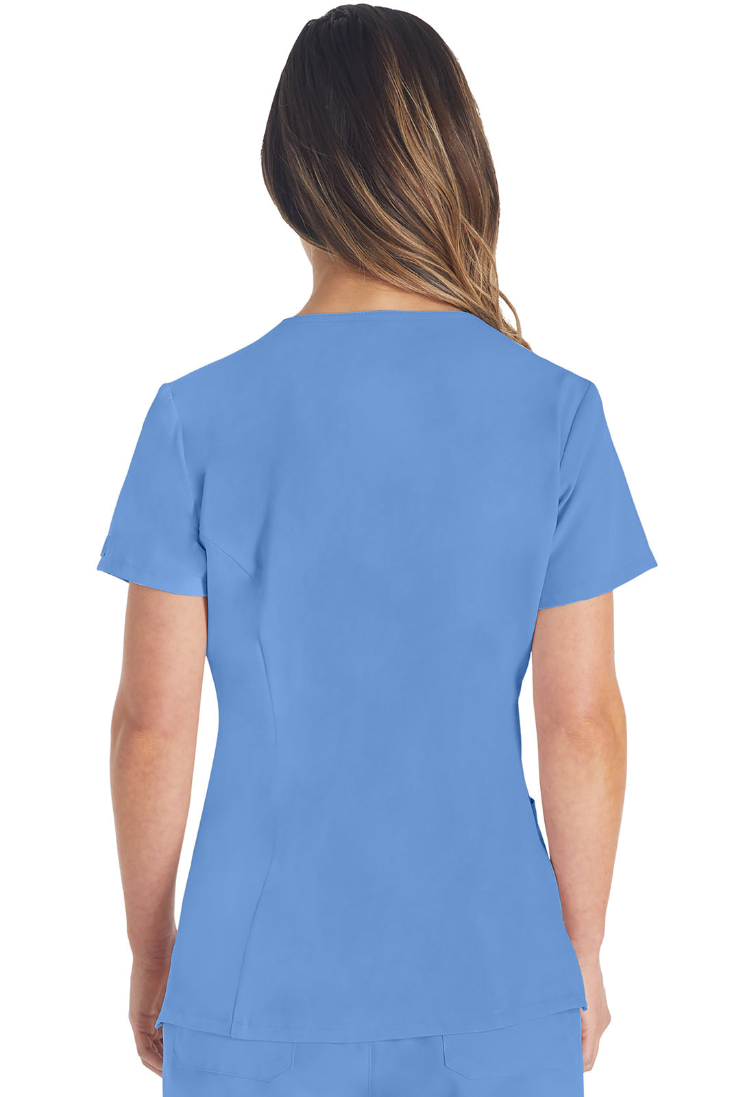 EDS Essentials DK615 Women's V-Neck Scrub Top Ciel