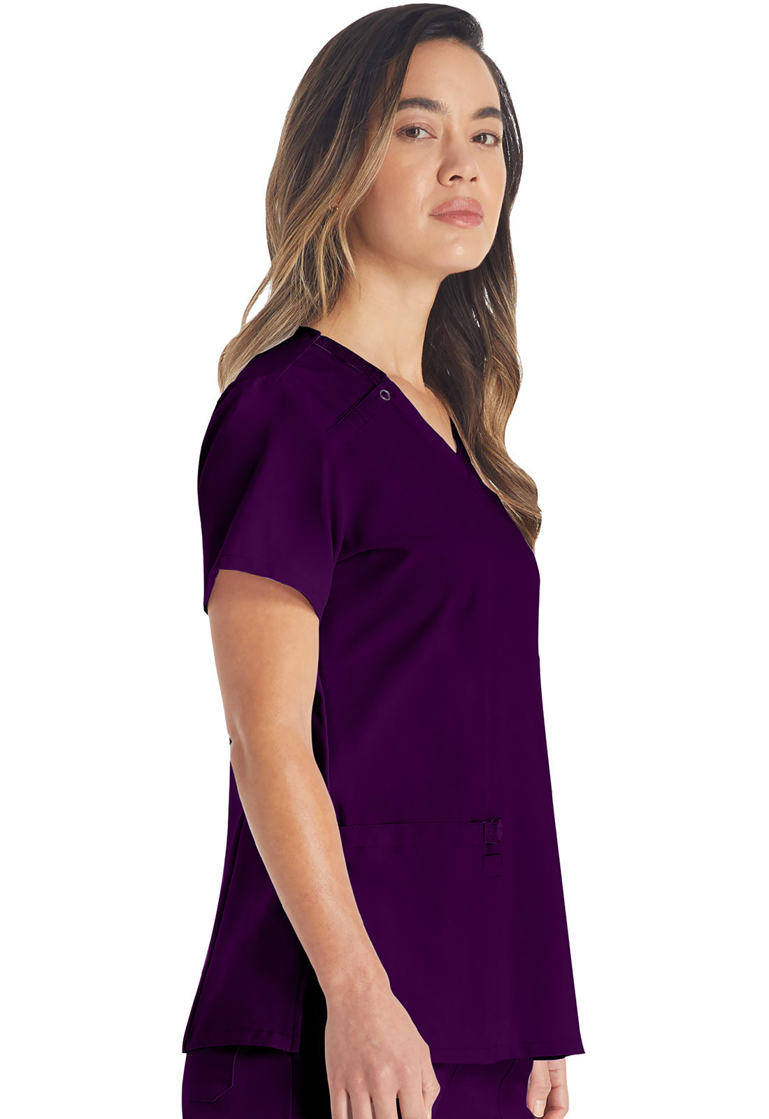 EDS Essentials DK615 V-Neck Top Eggplant