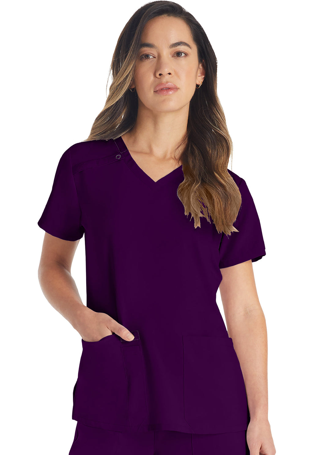 EDS Essentials DK615 V-Neck Top Eggplant