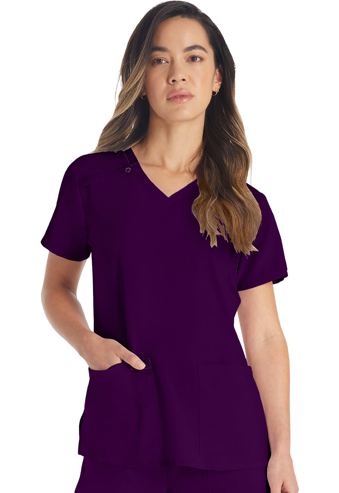EDS Essentials DK615 V-Neck Top Eggplant