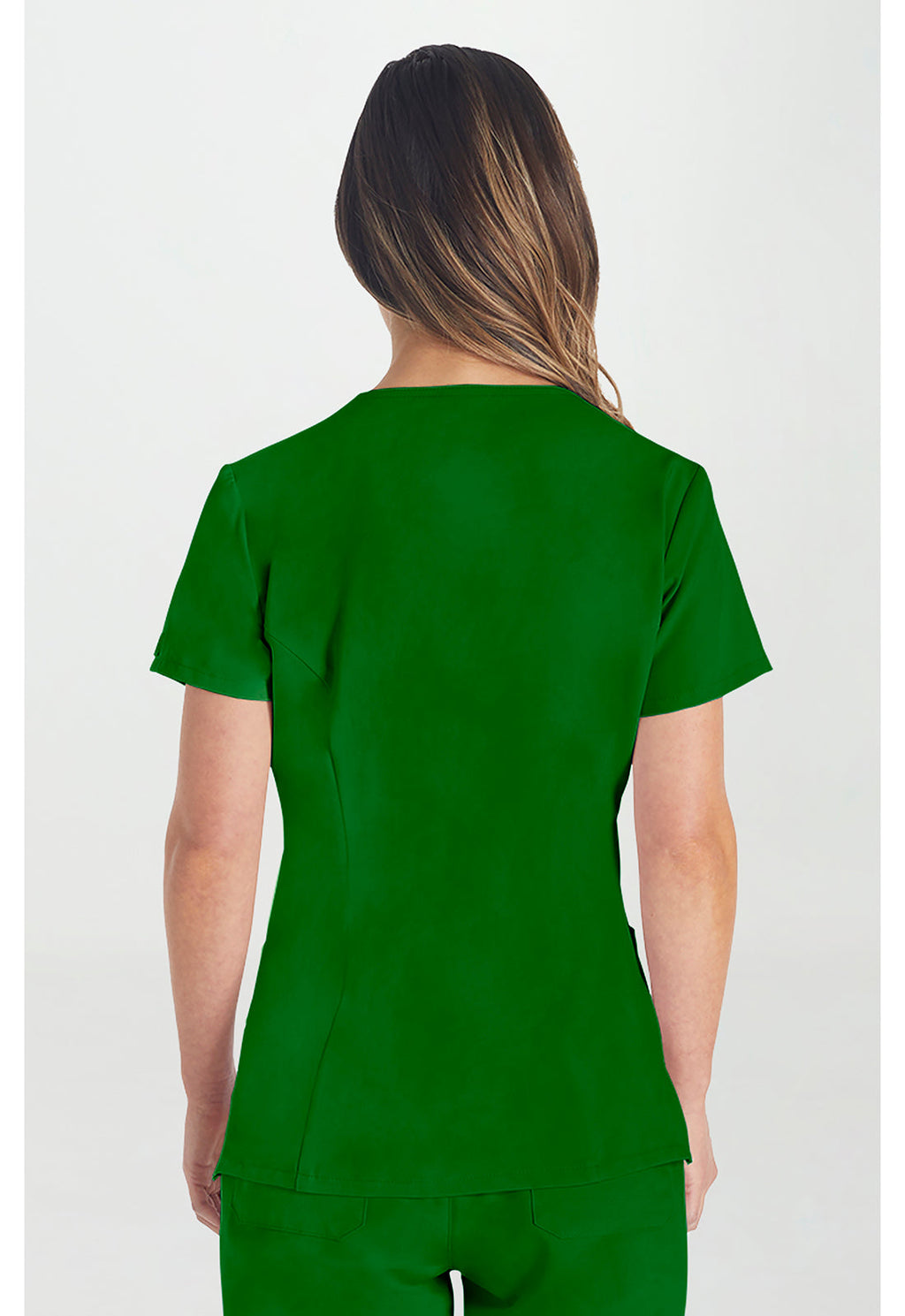 EDS Essentials DK615 Women's V-Neck Scrub Top Fern Green