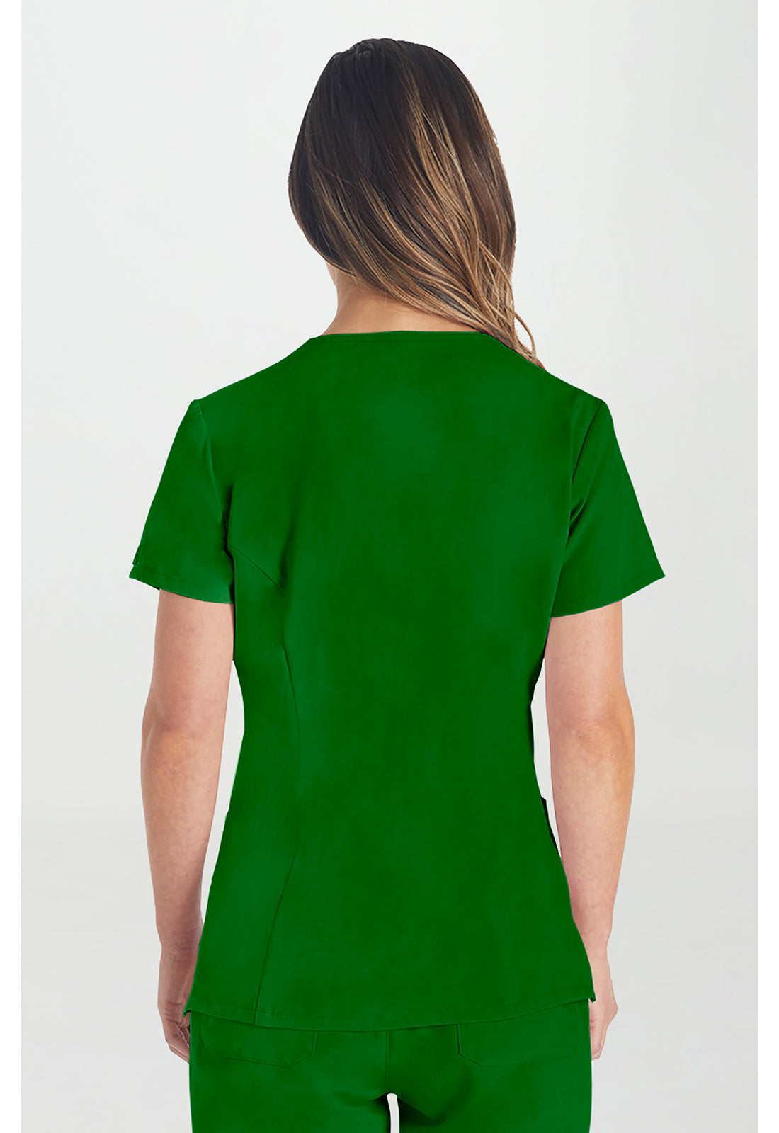 EDS Essentials DK615 Women's V-Neck Scrub Top Fern Green