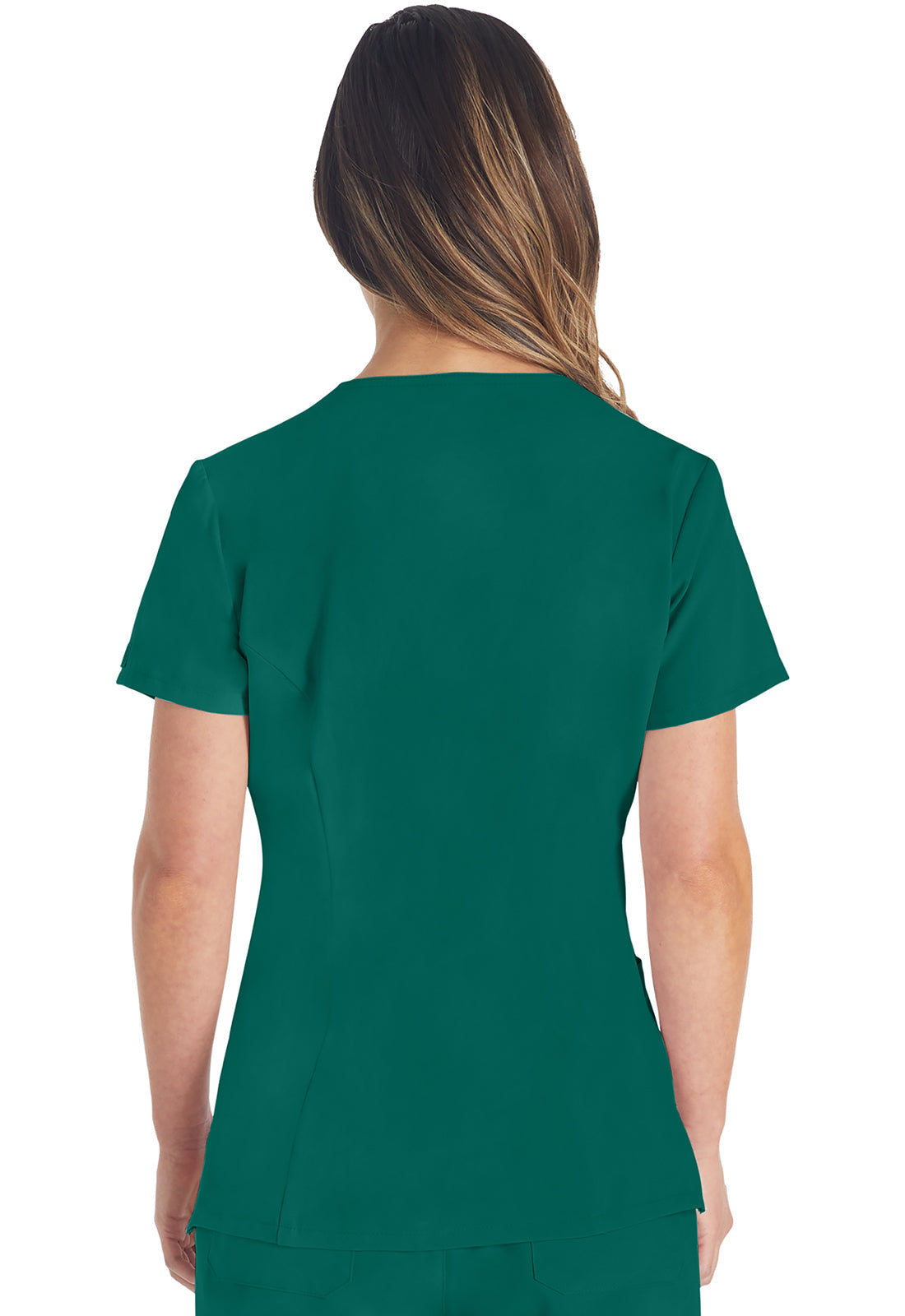 EDS Essentials DK615 Women's V-Neck Scrub Top Hunter Green