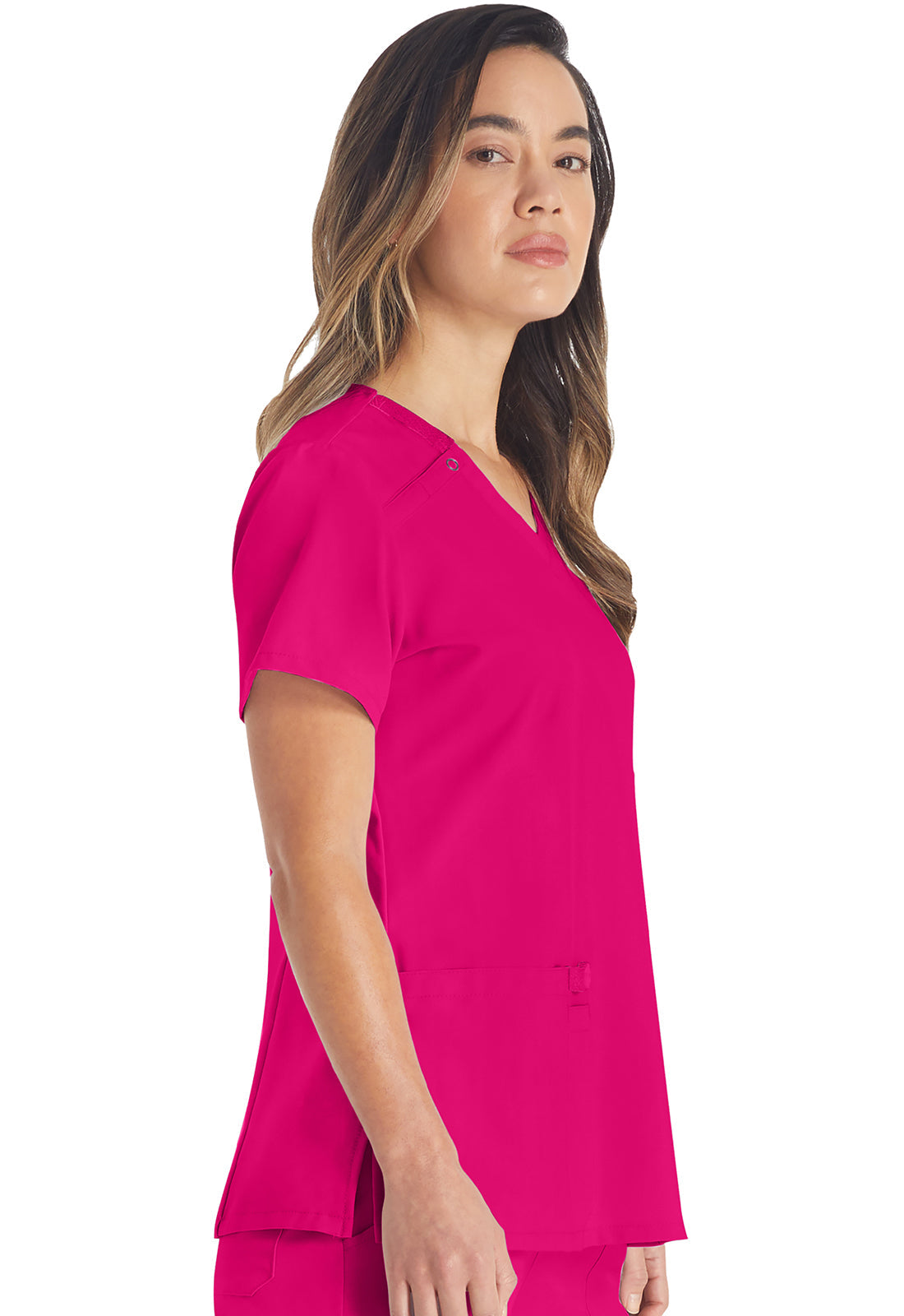 EDS Essentials DK615 V-Neck Top Hot Pink