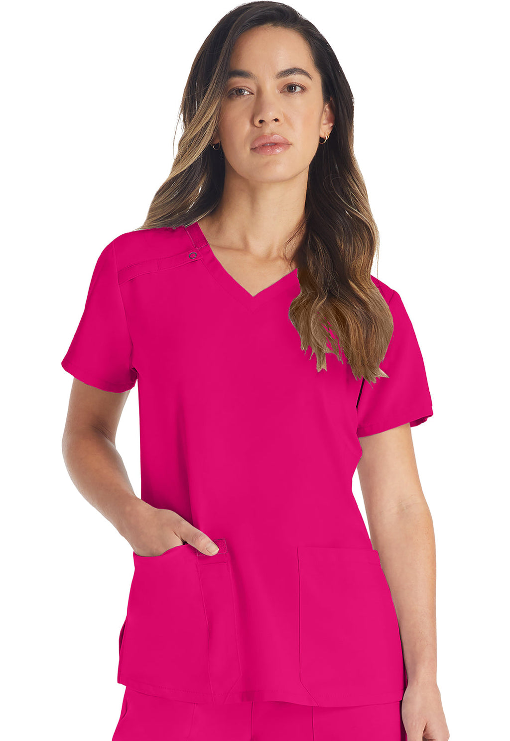 EDS Essentials DK615 V-Neck Top Hot Pink