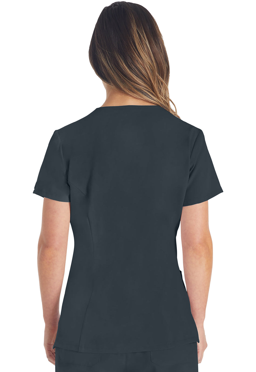EDS Essentials DK615 Women's V-Neck Scrub Top Pewter