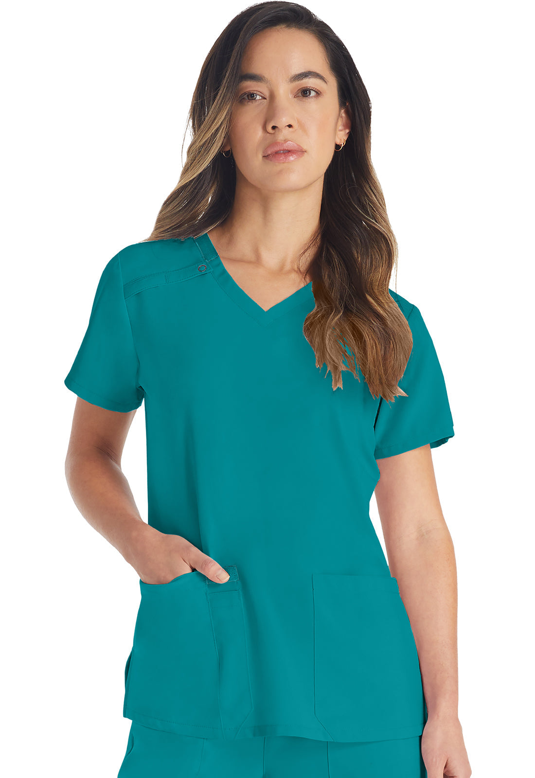 EDS Essentials DK615 V-Neck Top Teal Blue