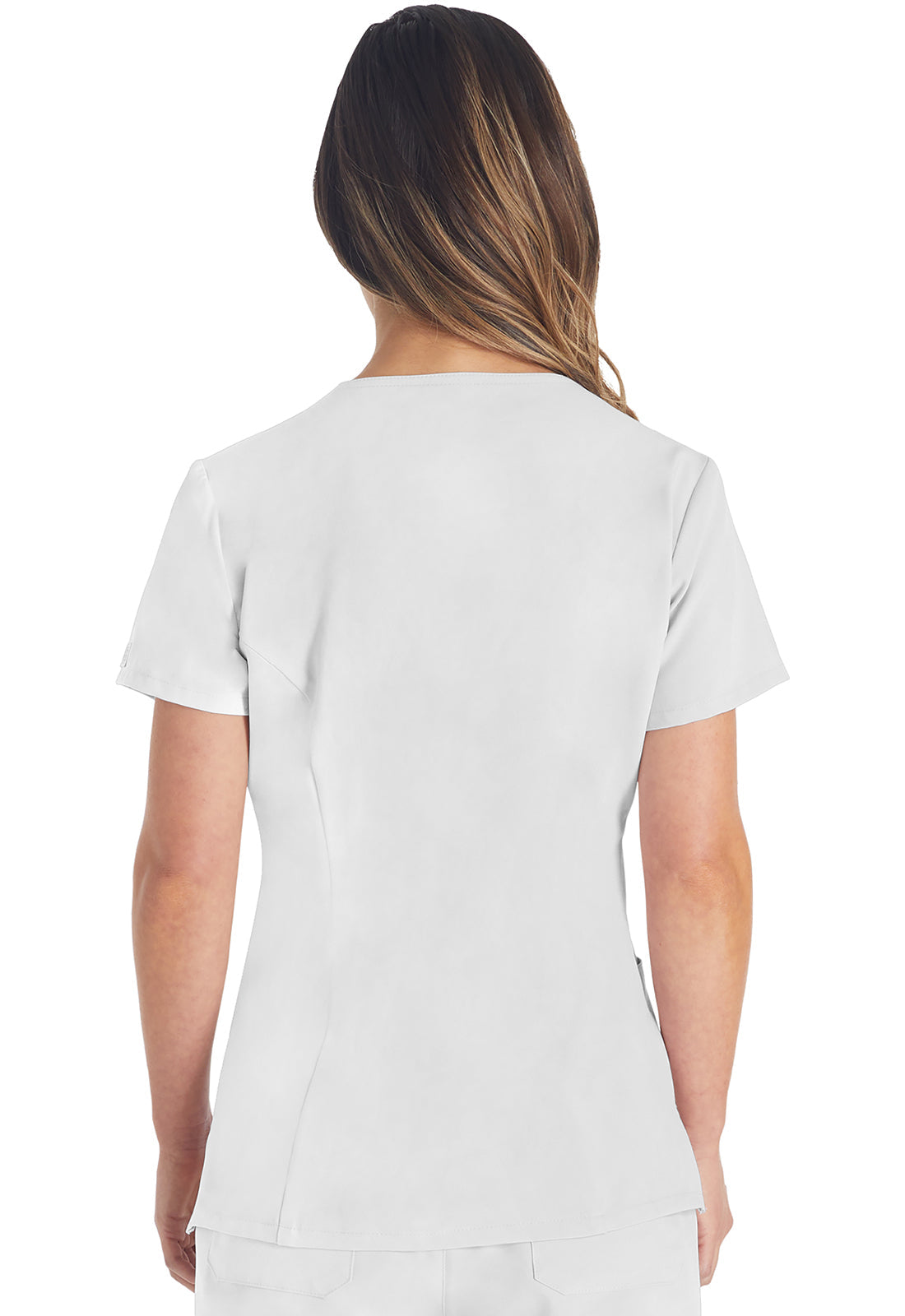 EDS Essentials DK615 Women's V-Neck Scrub Top White