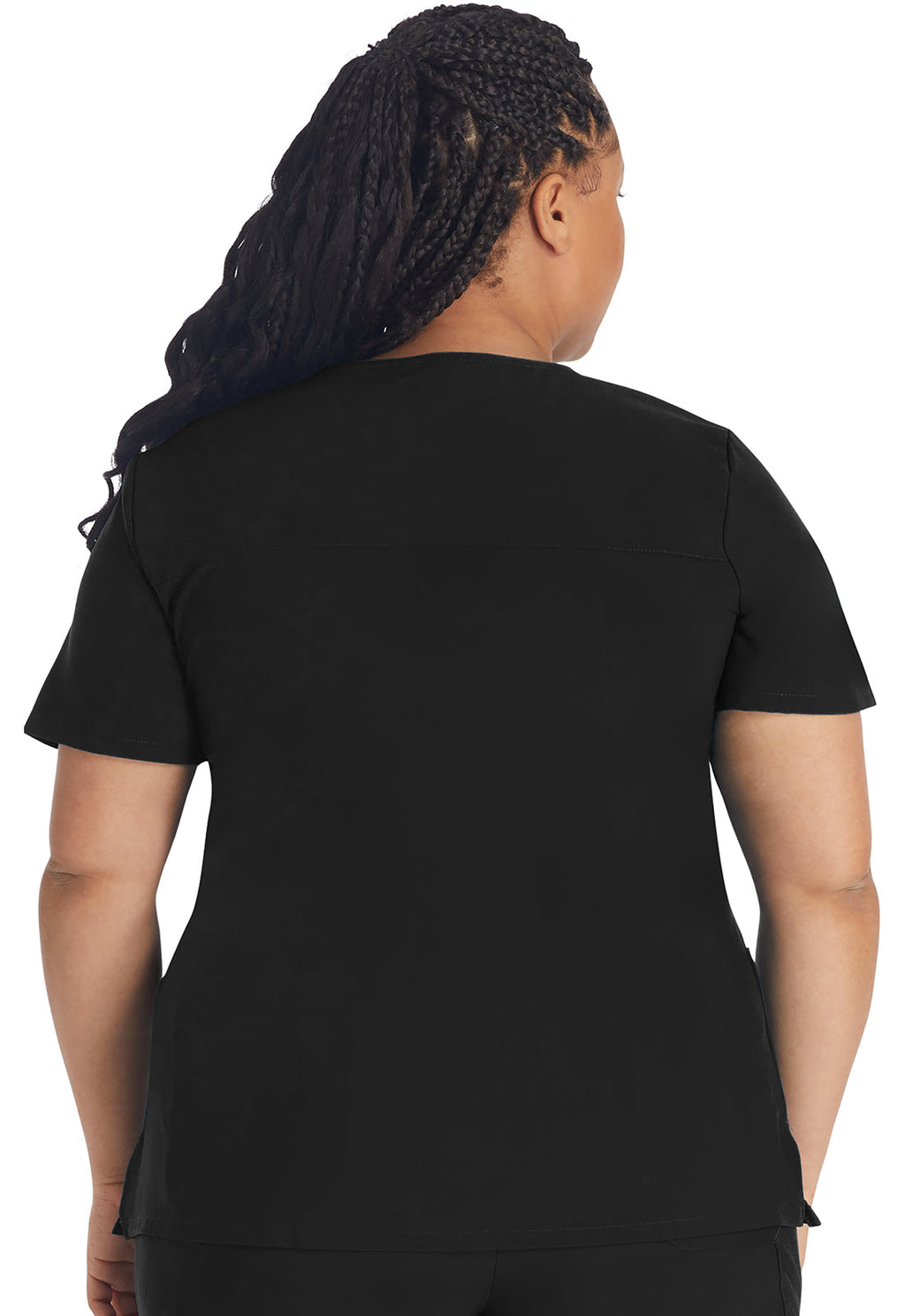 EDS Essentials DK625 Women's Mock Wrap Scrub Top Black