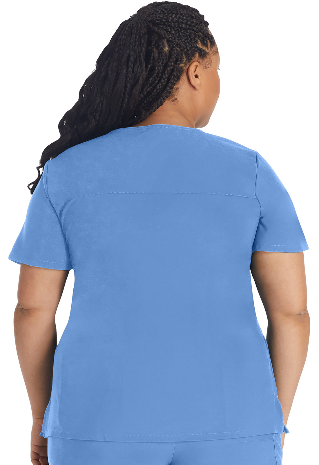 EDS Essentials DK625 Women's Mock Wrap Scrub Top Ciel