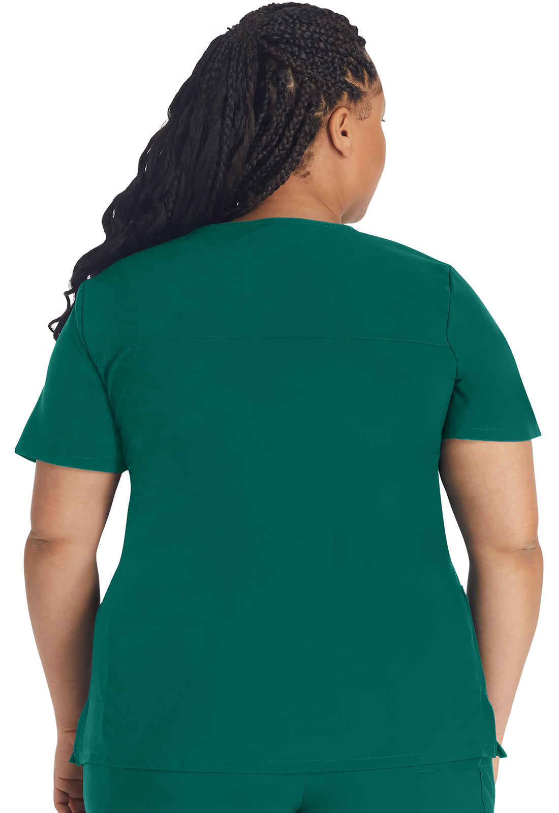 EDS Essentials DK625 Mock Wrap Top Hunter Green
