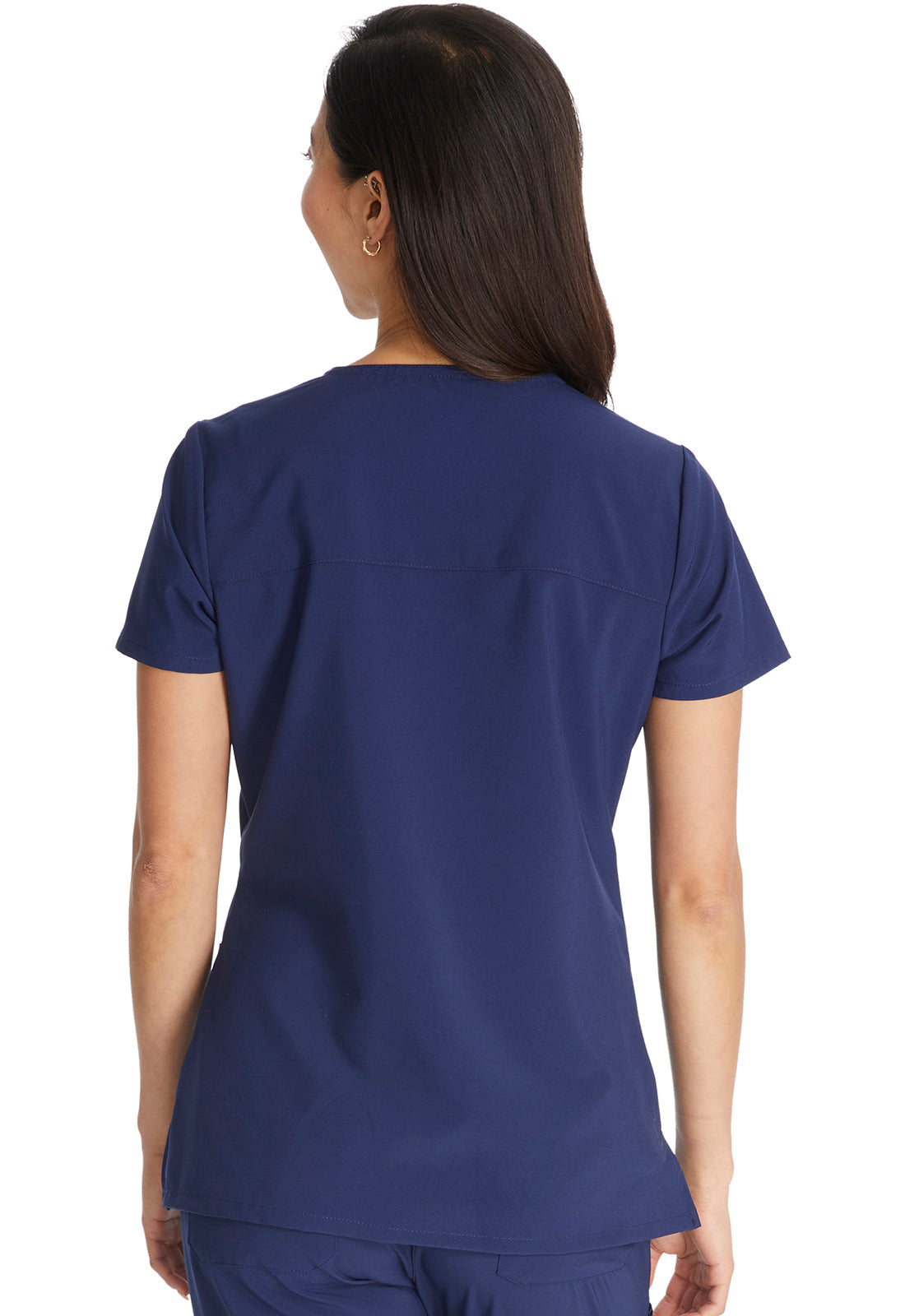 EDS Essentials DK625 Women's Mock Wrap Scrub Top Navy