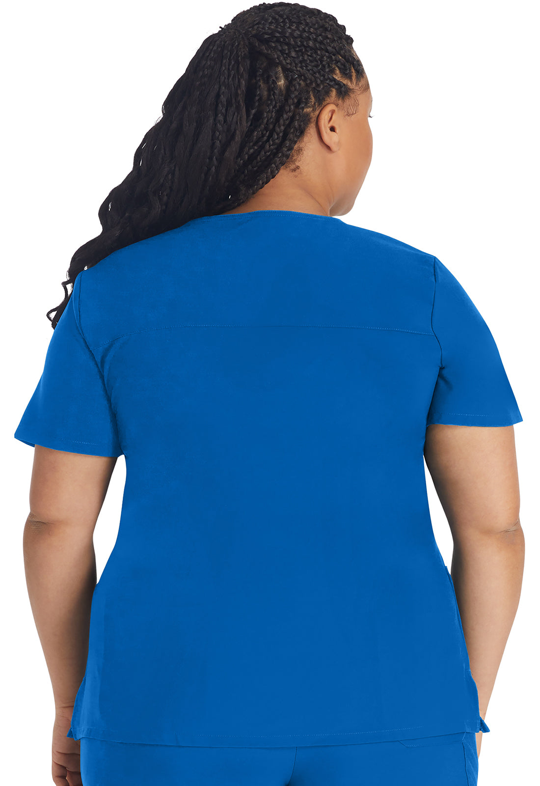 EDS Essentials DK625 Women's Mock Wrap Scrub Top Royal