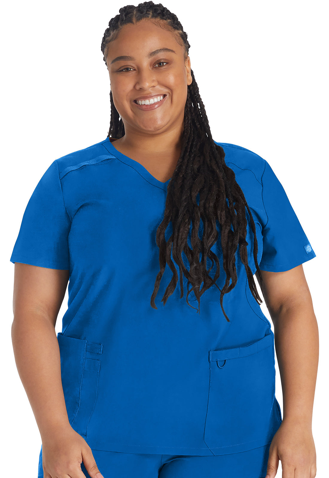 EDS Essentials DK625 Women's Mock Wrap Scrub Top Royal