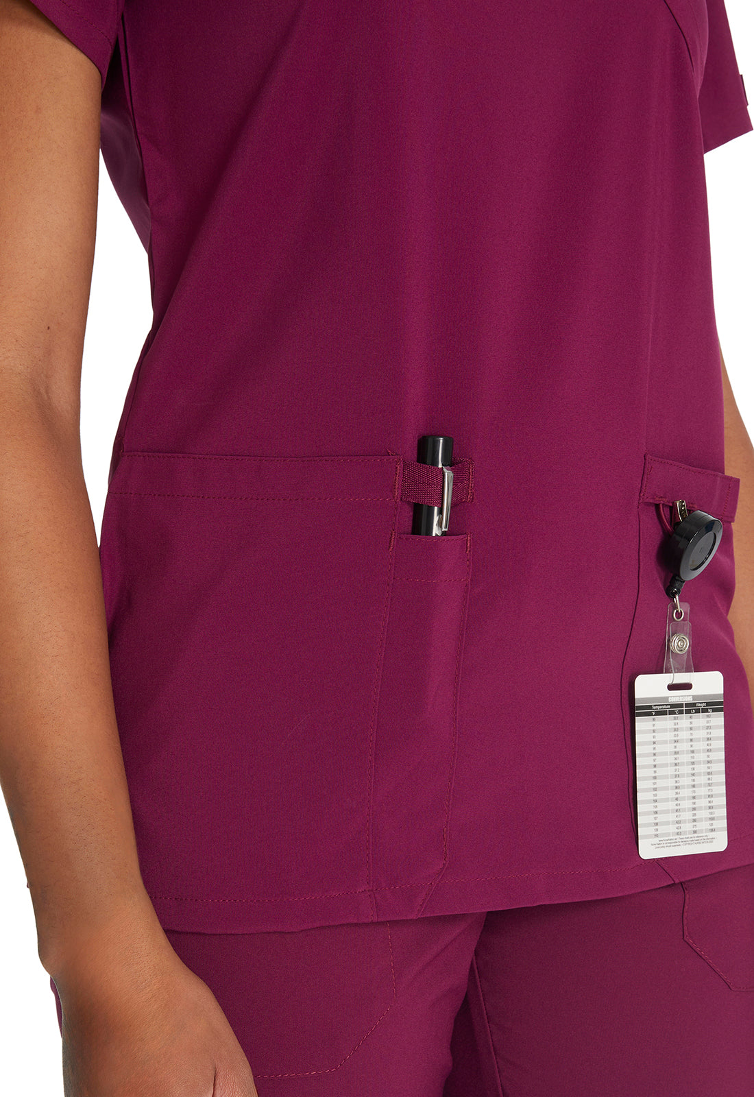 EDS Essentials DK625 Mock Wrap Top Wine