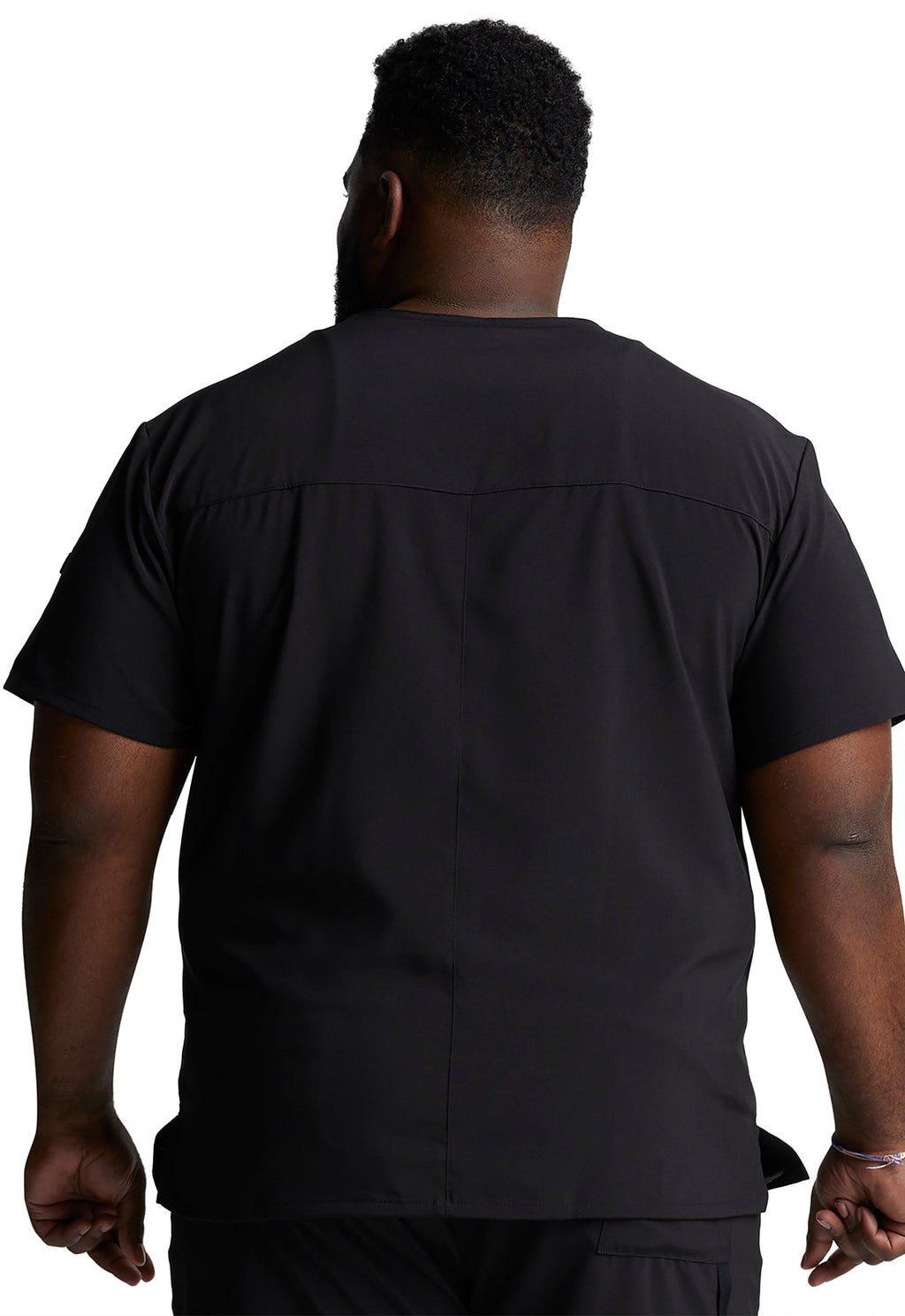 EDS Essentials DK635 Men's Tuckable V-Neck Scrub Top Black