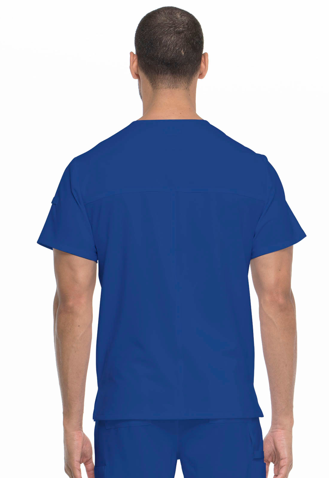 EDS Essentials DK635 Men's Tuckable V-Neck Scrub Top Galaxy Blue