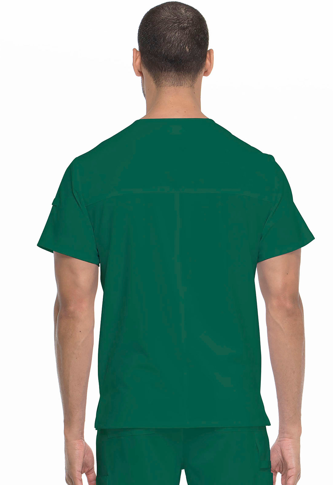 EDS Essentials DK635 Men's Tuckable V-Neck Scrub Top Hunter Green