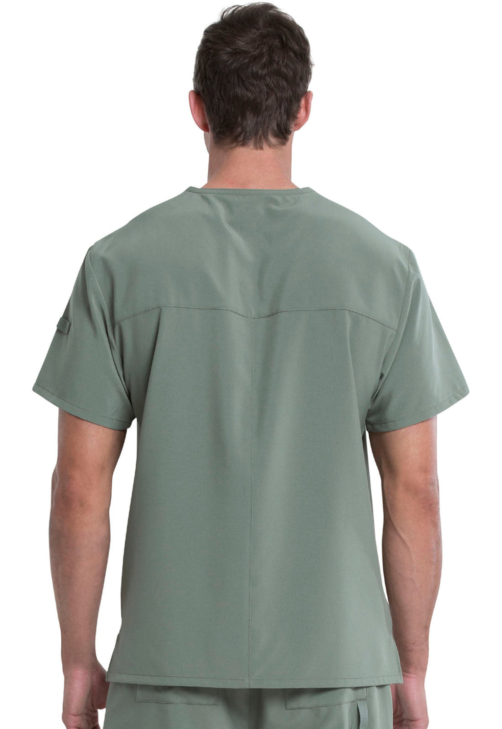 EDS Essentials DK635 Men's Tuckable V-Neck Scrub Top Olive