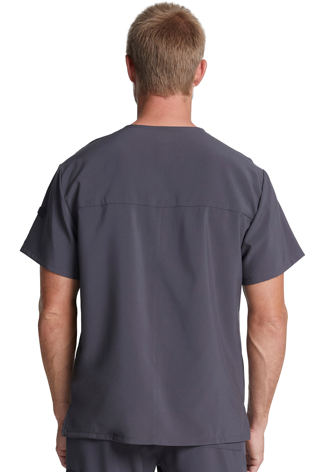 EDS Essentials DK635 Men's Tuckable V-Neck Scrub Top Pewter