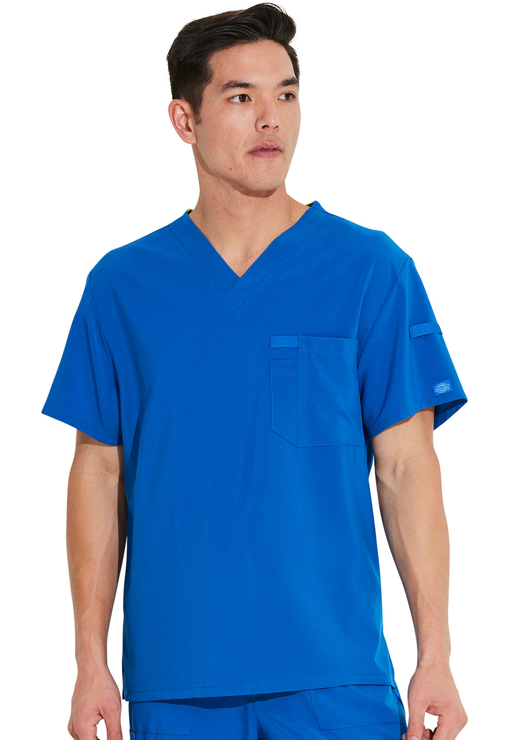 EDS Essentials DK635 Men's Tuckable V-Neck Scrub Top Royal