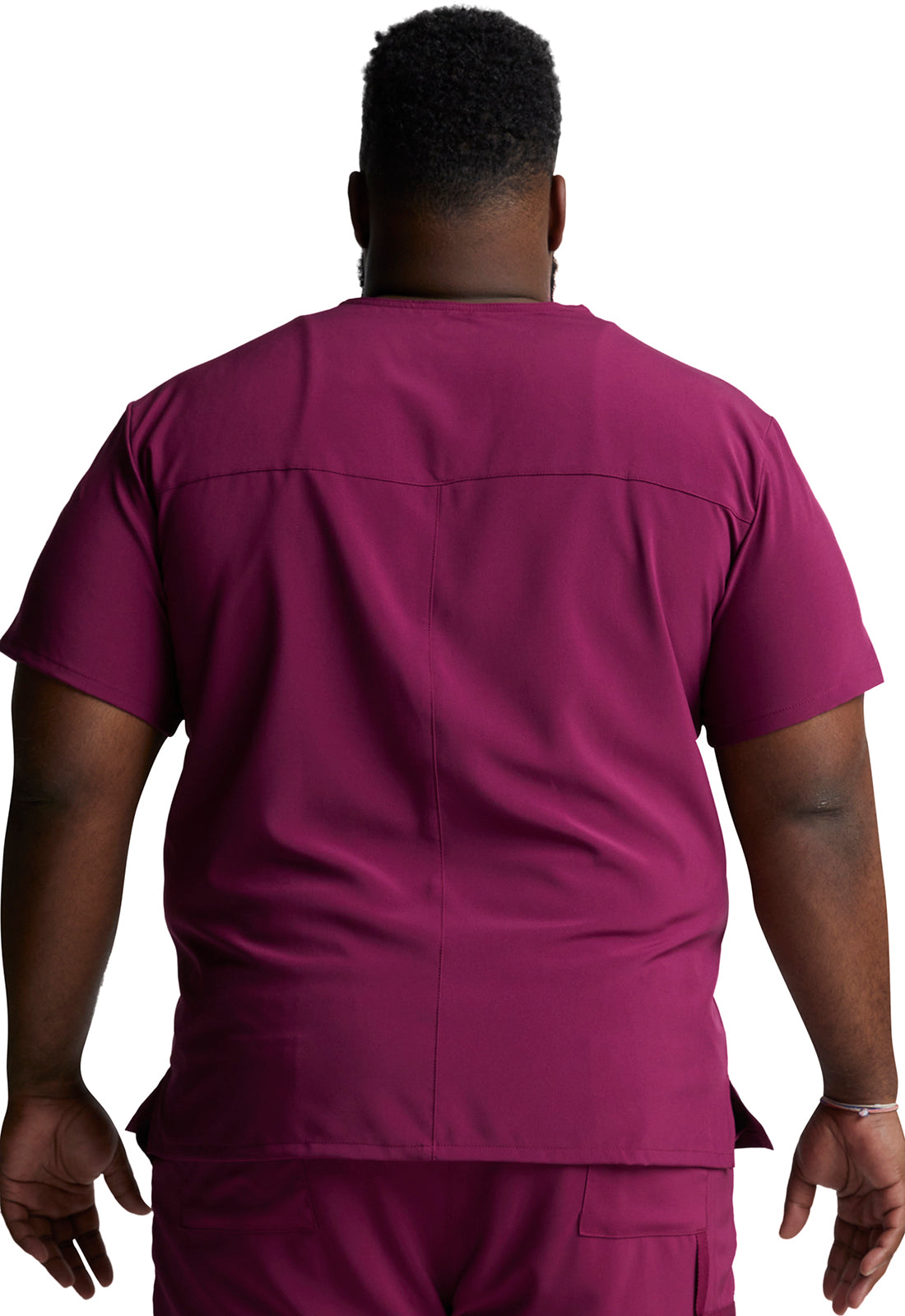 EDS Essentials DK635 Men's Tuckable V-Neck Scrub Top Wine