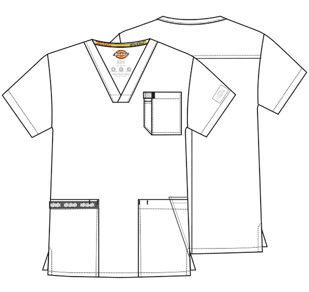 EDS Essentials DK645 Men's V-Neck Scrub Top White