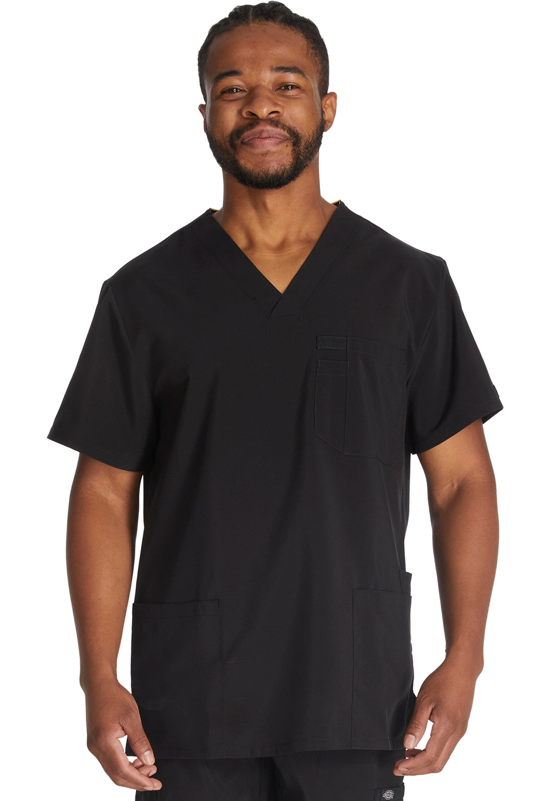 EDS Essentials DK645 Men's V-Neck Scrub Top Black