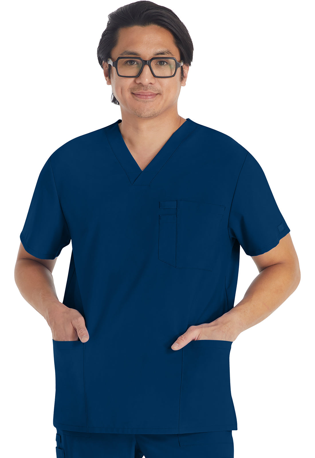 EDS Essentials DK645 Men's V-Neck Scrub Top Navy