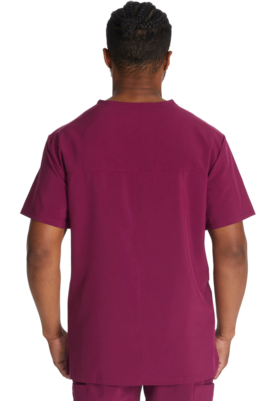 EDS Essentials DK645 Men's V-Neck Scrub Top Wine