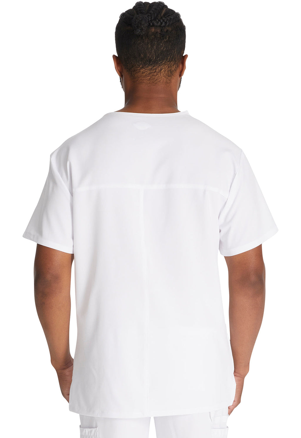 EDS Essentials DK645 Men's V-Neck Scrub Top White