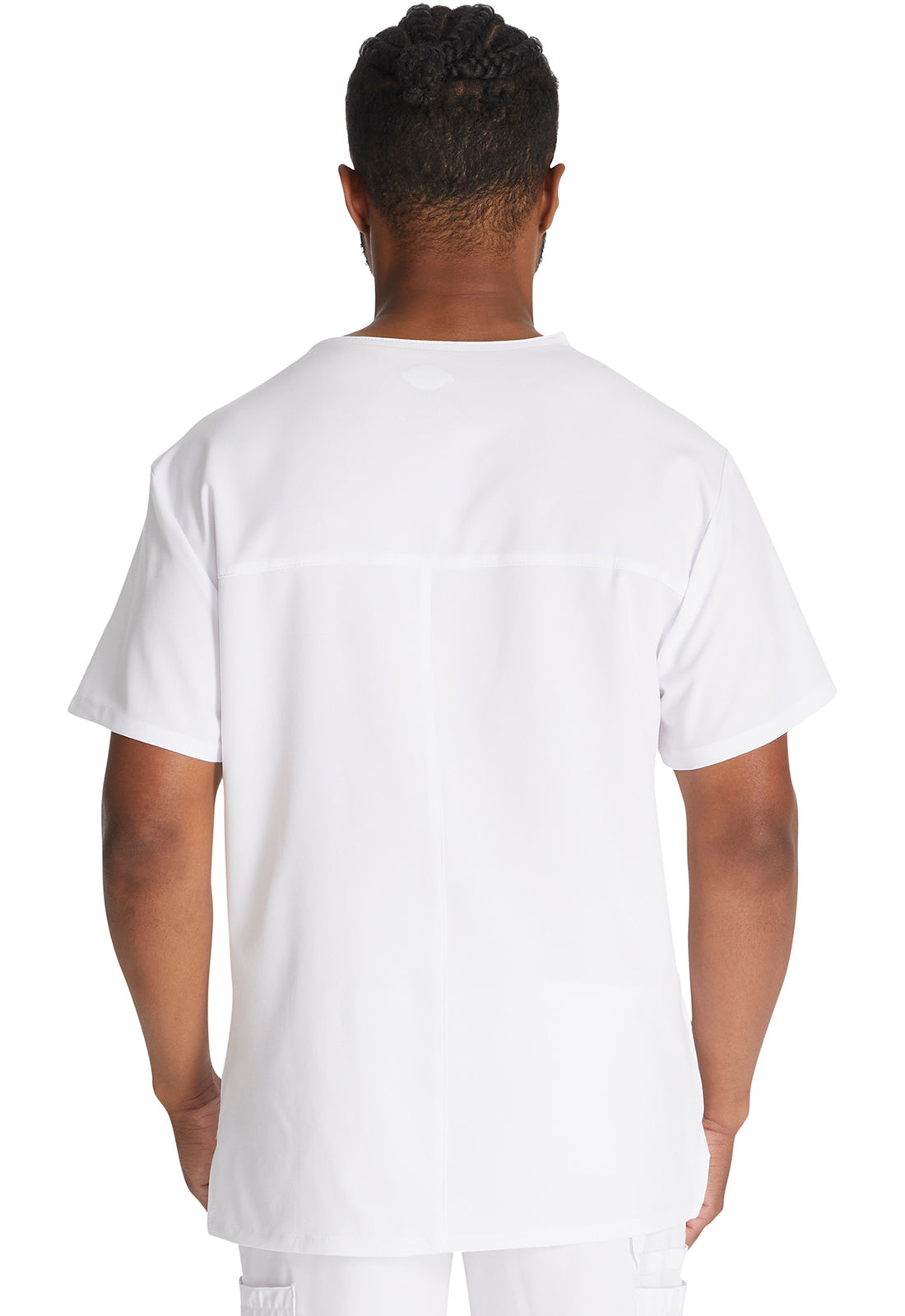 EDS Essentials DK645 Men's V-Neck Scrub Top White