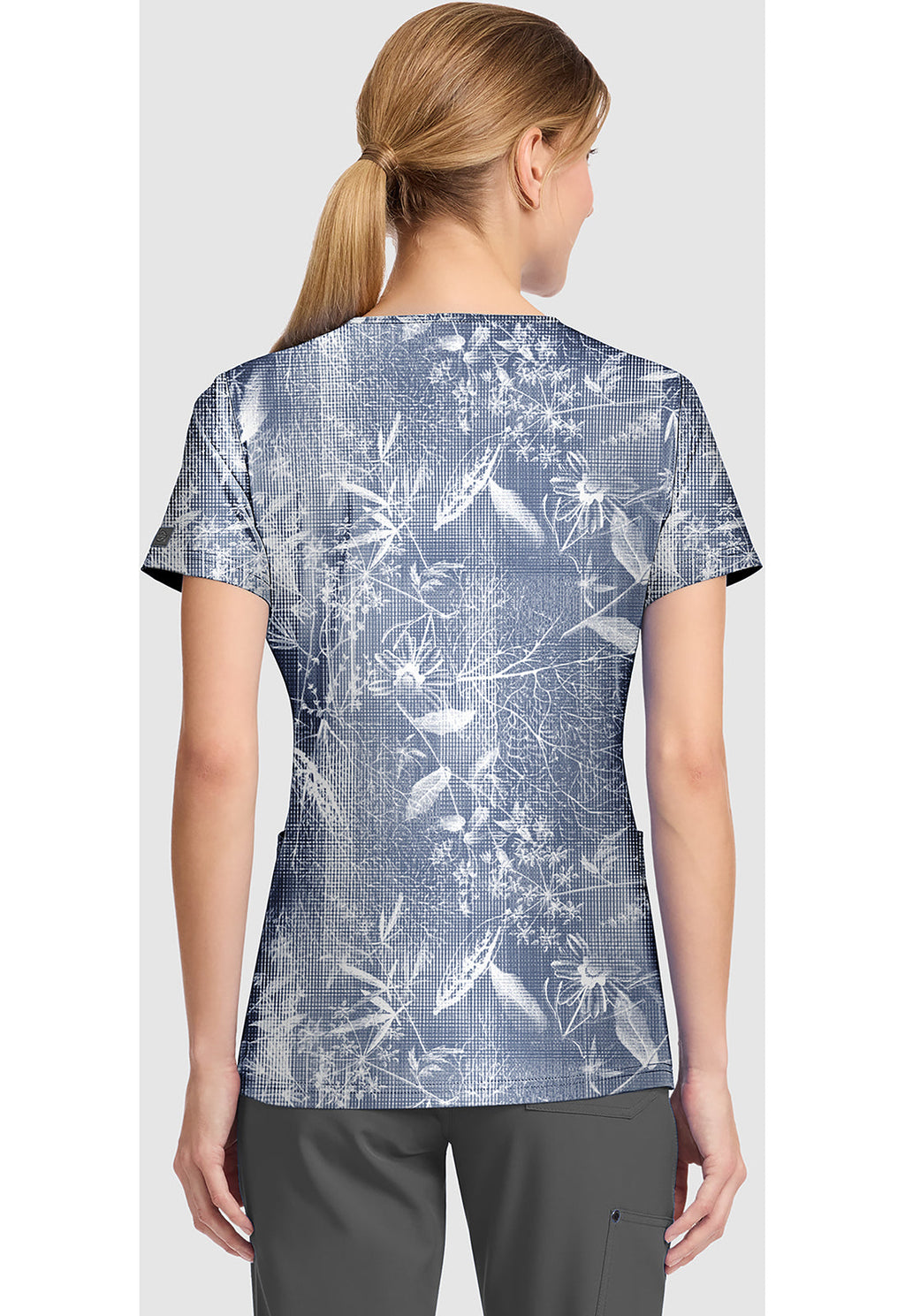Prints DK667 V-Neck Print Top Dappled Plaid